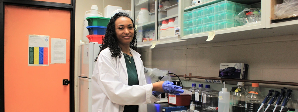 Ashley Crawley in the lab